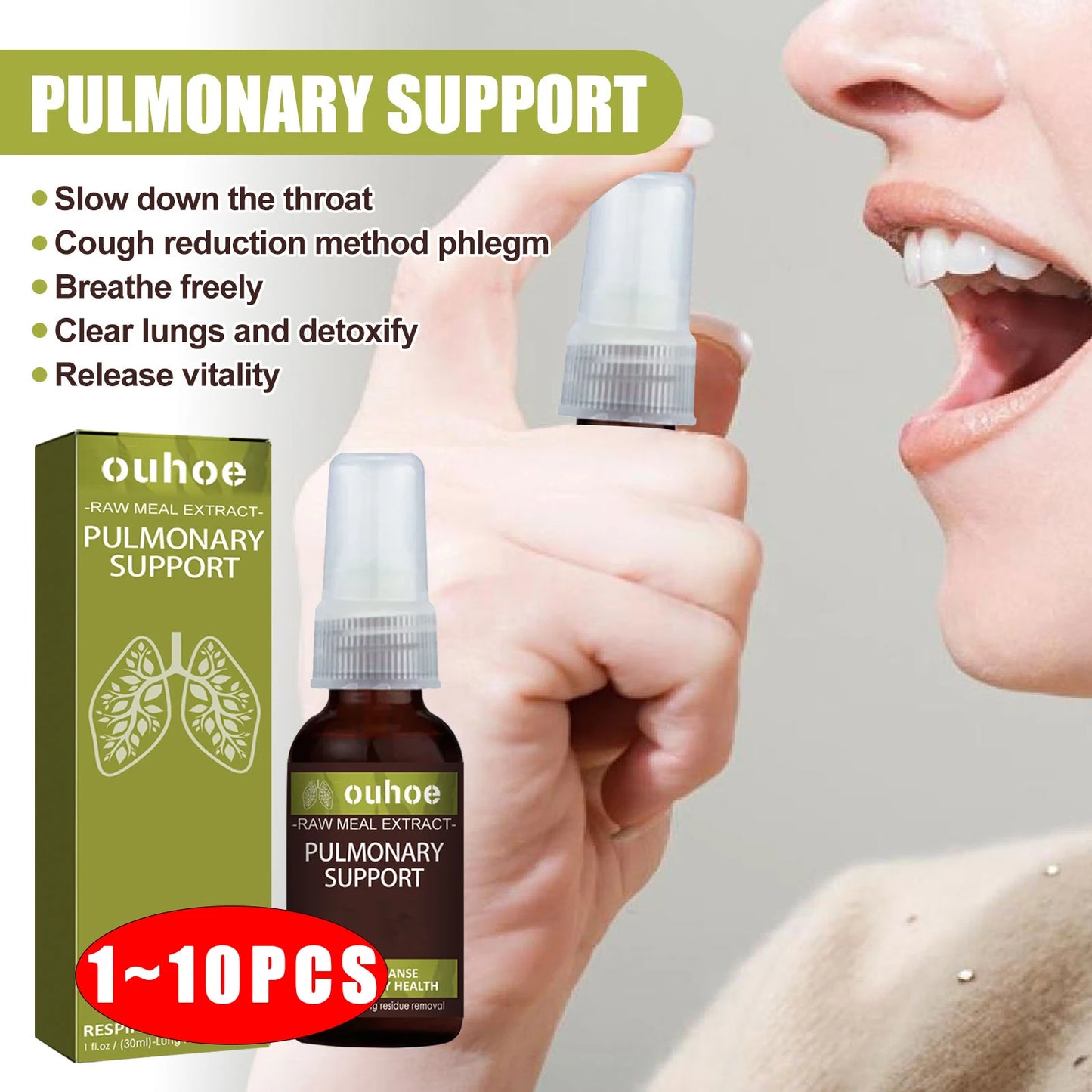 Herbal Lung Cleansing Spray Breath Detox Herbal Lung Cleanse Spray, Herbal Lung Cleanse Mist - Powerful Lung Support