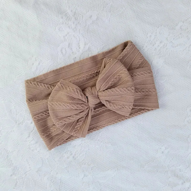1/3Pcs Solid Color Baby Headband Bow Children Hair Band Elastic Nylon Newborn Soft Turban Headwrap Kid Hair Accessories