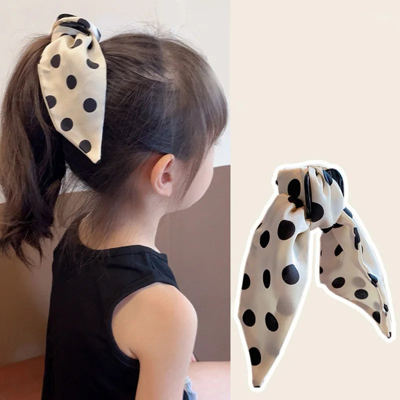 Dot Print Bow Hair Claw For Girl Bowknot Headwear Children High Ponytail Hairpins Sweet Princess Barrettes Kids Hair Accessories hair pins and clips hair pins and clips hair pins and clips