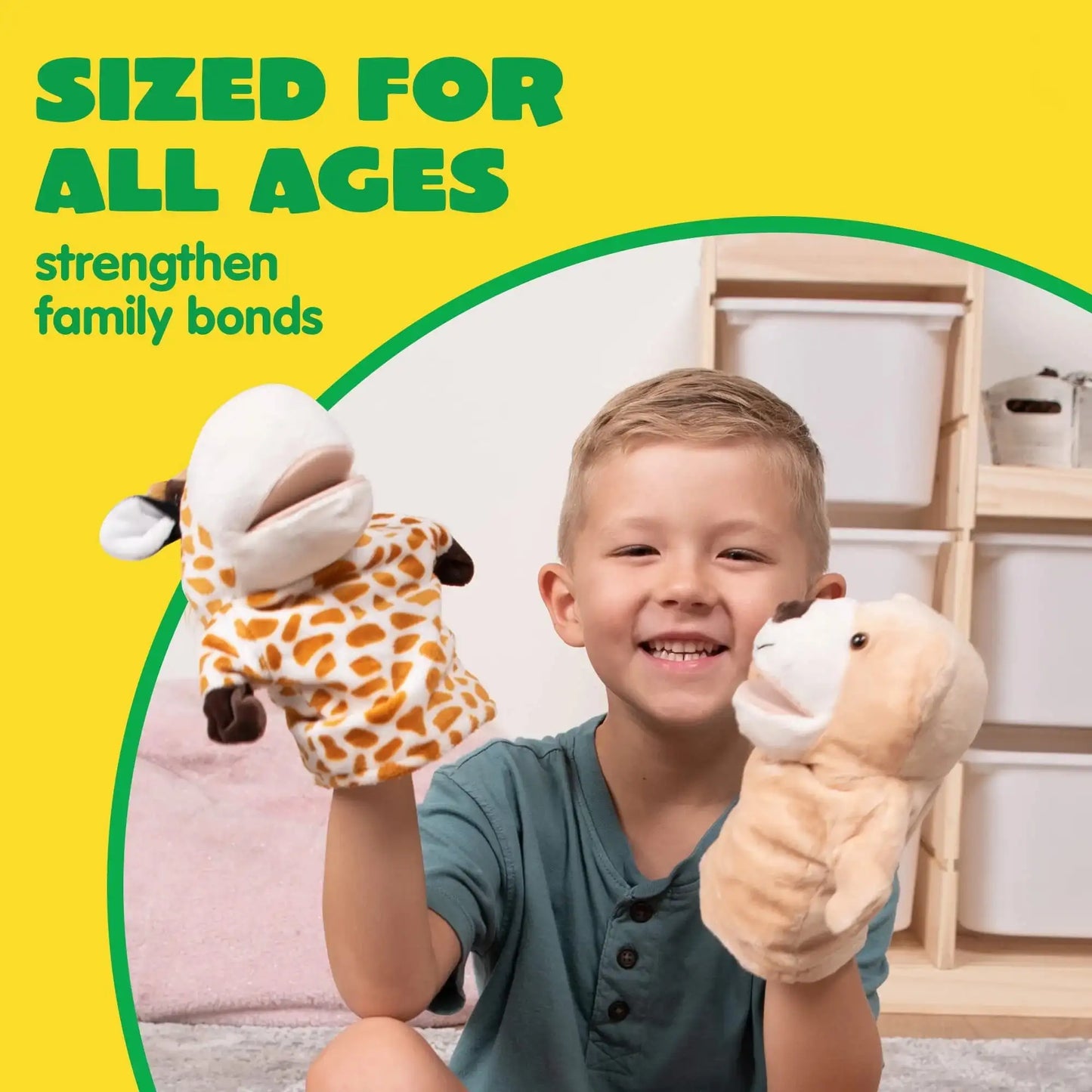 6Pcs Kids Hand Puppet with Mouth Toddler Animal Plush Toy for Show Theater Kids Birthday Gifts Easter Basket Stuffers