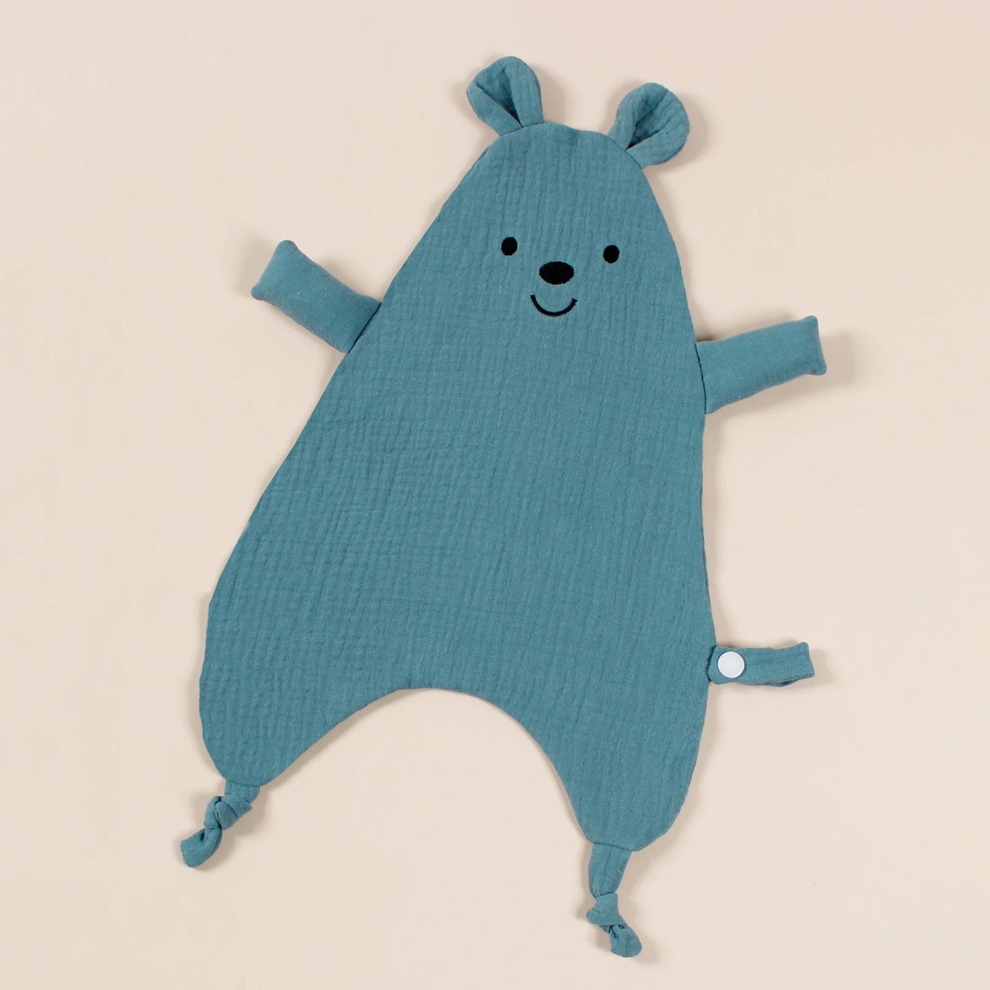New Design Baby Comforting Towel Organic Cotton Muslin Smile Bear Saliva Scarf For Children Kids Comfort Sleep Blanket