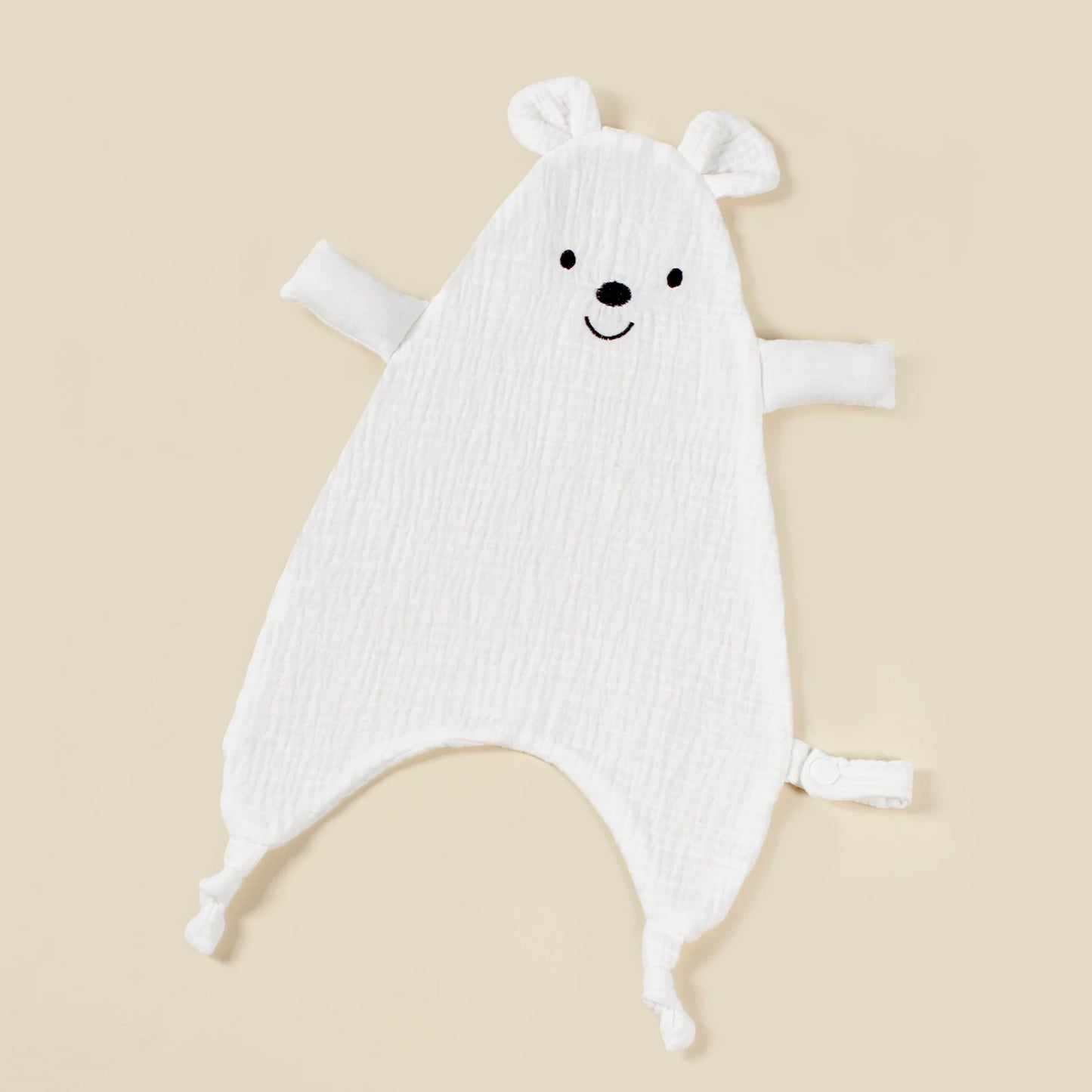 New Design Baby Comforting Towel Organic Cotton Muslin Smile Bear Saliva Scarf For Children Kids Comfort Sleep Blanket