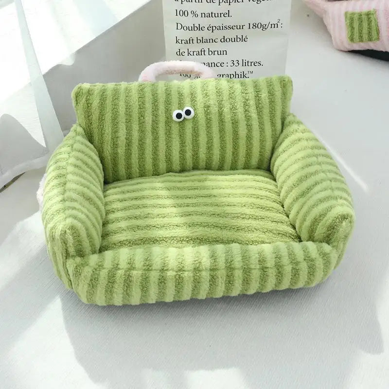 Comfortable Striped Pet Couch - Ideal for Small And Medium-Sized Dogs And Cats