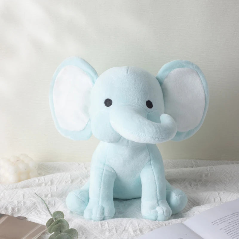 25cm/9.84in Soft Elephant Plush Stuffed Animal - Cute Fluffy Colorful Plush Toy (Multiple Colors: Pink/Blue/Purple/Rainbow) - Id
