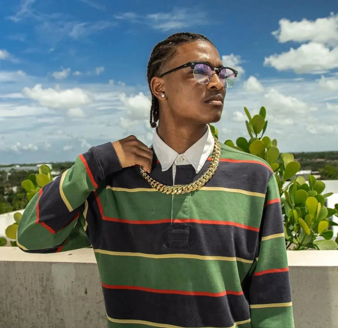 14-22mm Hip Hop Bling Gold Color Stainless Steel Dense Cuban Miami Link Chain Necklaces 14k Gold-plated for Men Rapper Jewelry