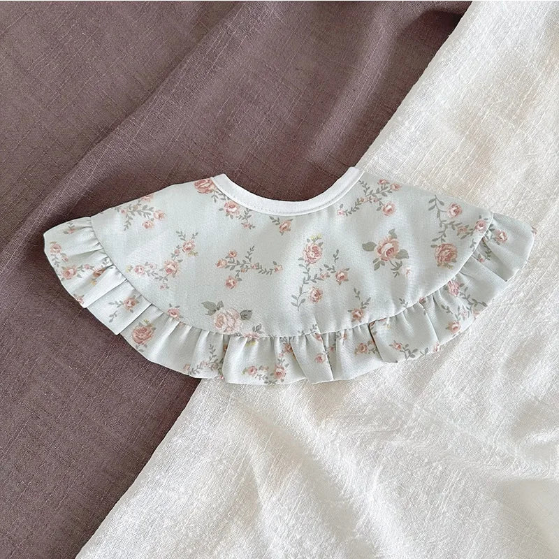 Ins Spring And Summer New Baby Gauze Large Lace Swallow Scarf Princess Palace Style Increased 360 Bib Baby Bib