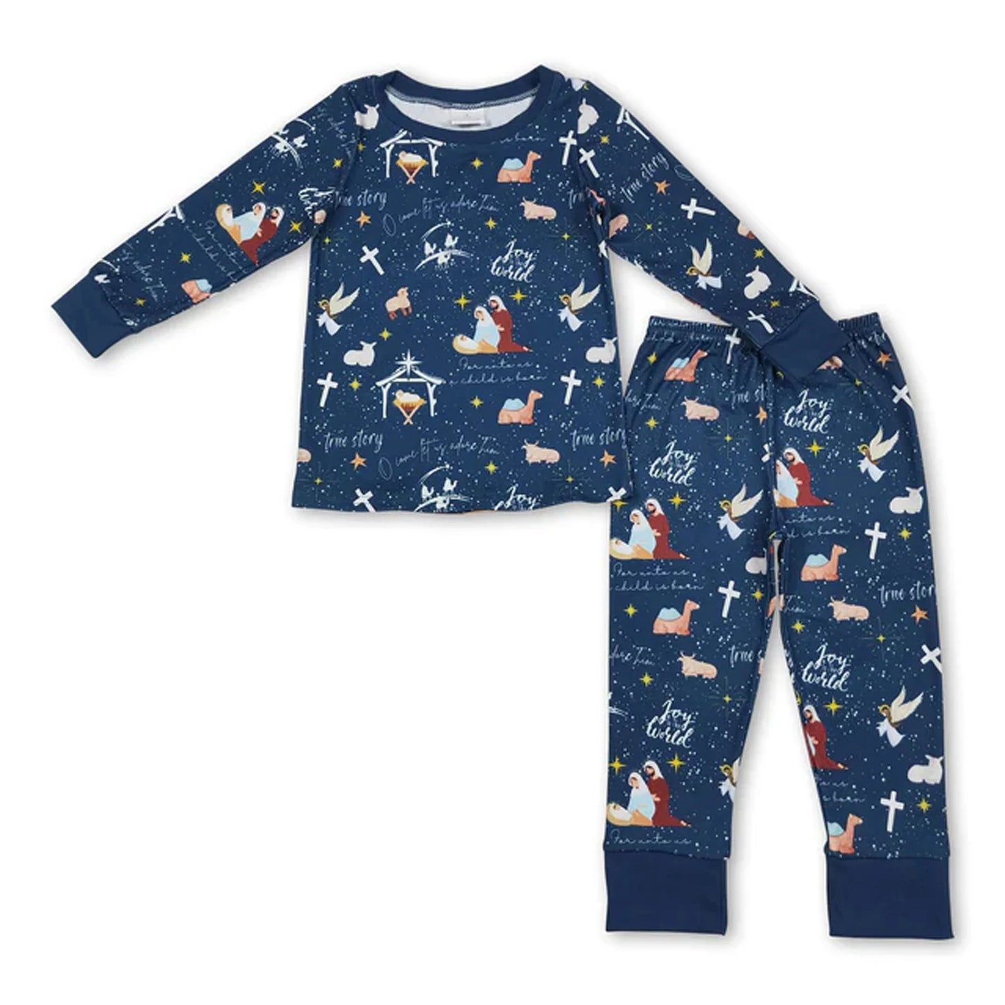 Baby Boys Long Sleeves Pajamas Set Green Ducks Plaid Top with Pants Comfortable Sleepwear for Infants