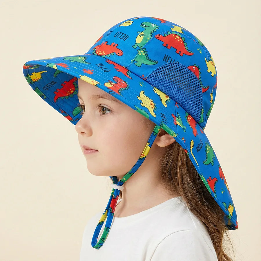 Side Net Fabric Children's Sun Hat with Side Mesh, Sun Hat for Protection From The Sun, Sunshade Shawl Hat, Original Large Brim