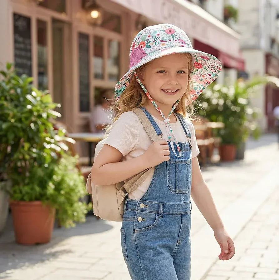 Side Net Fabric Children's Sun Hat with Side Mesh, Sun Hat for Protection From The Sun, Sunshade Shawl Hat, Original Large Brim