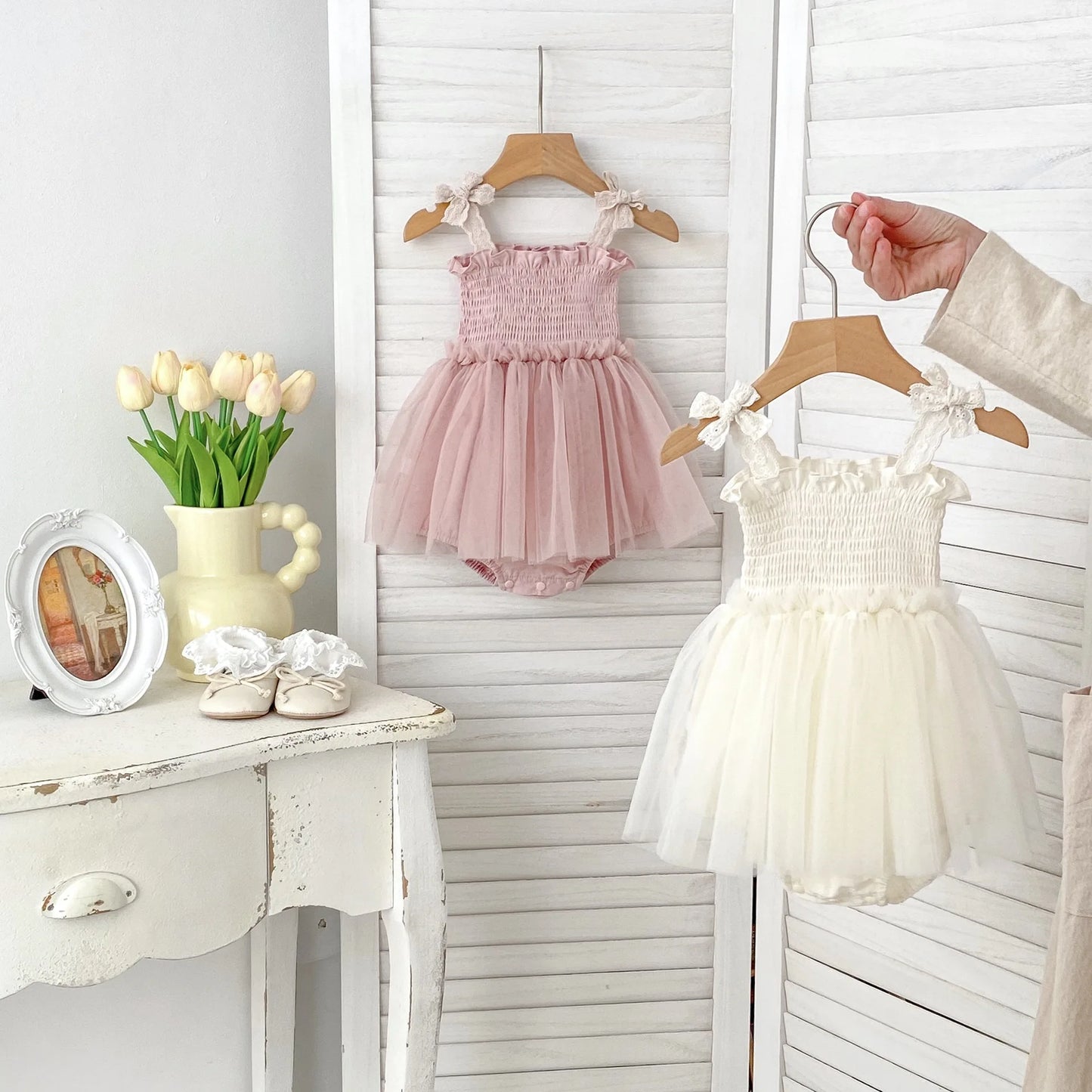 Summer 0-2Y Baby Girls Clothes Mesh Ruffle Baby Bodysuit Toddler Camisole One Piece Cute Baby Outfit Dress Style Romper