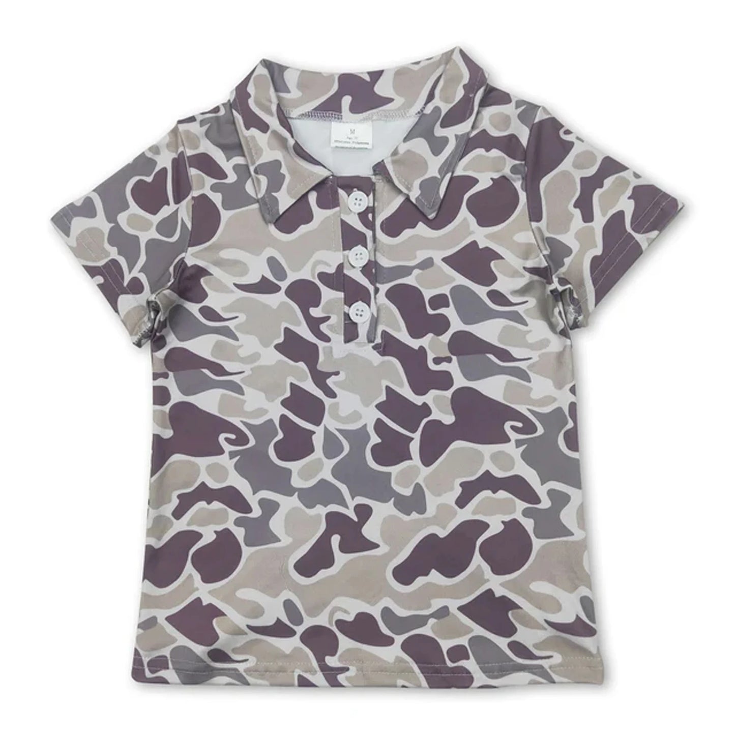 Kids Camo Print Short Sleeve Polo Shirts Soft Stretch Casual Toddler Boys Girls Lapel Tee Summer Children Camouflage Top