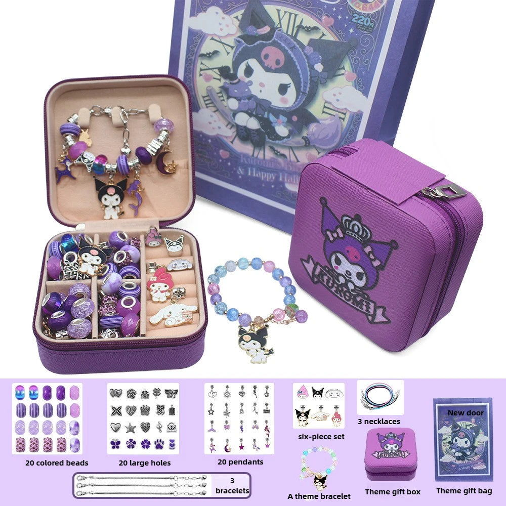 Fashion DIY Bracelet, Beaded Handmade with Cartoon Metal Pendant, Little Girls' Birthday Gift, Kids' Jewelry, Exclusive Discount