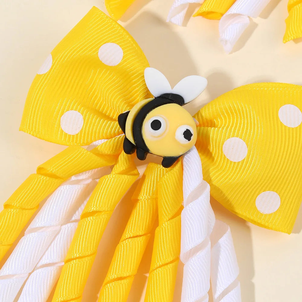 2Pcs Cute Bees Ladybug Hair Clips Insect Ponytail Hairpin Girls Kids Children Trendy Animal Playful Headwear Hair Accessories for Women