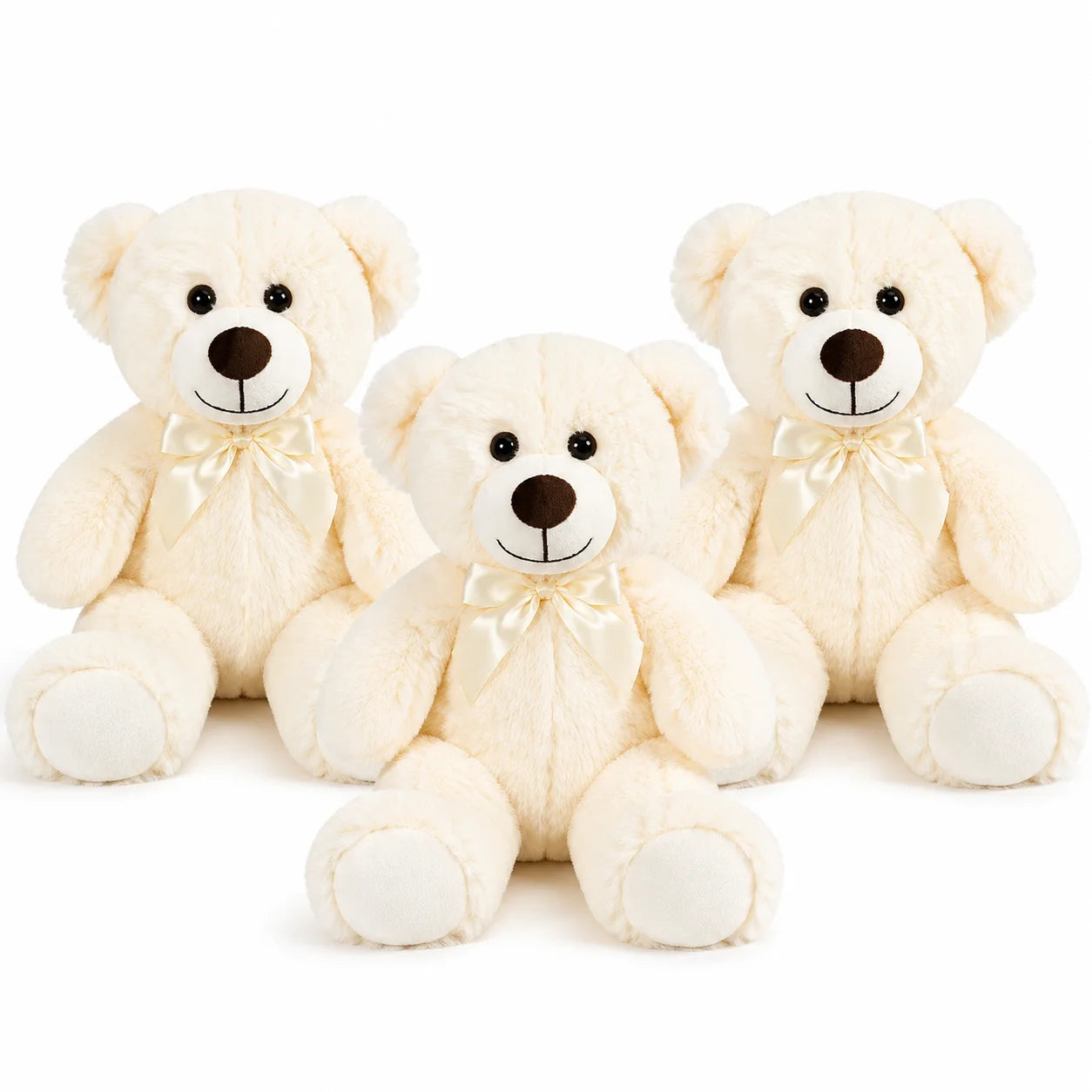 Teddy Bear 13.5 Inch Stuffed Animals Plush Toys 3 Cream Stuffed Bears for Girls Perfect Gift for Girlfriend Birthday Gift Valentine's Gift