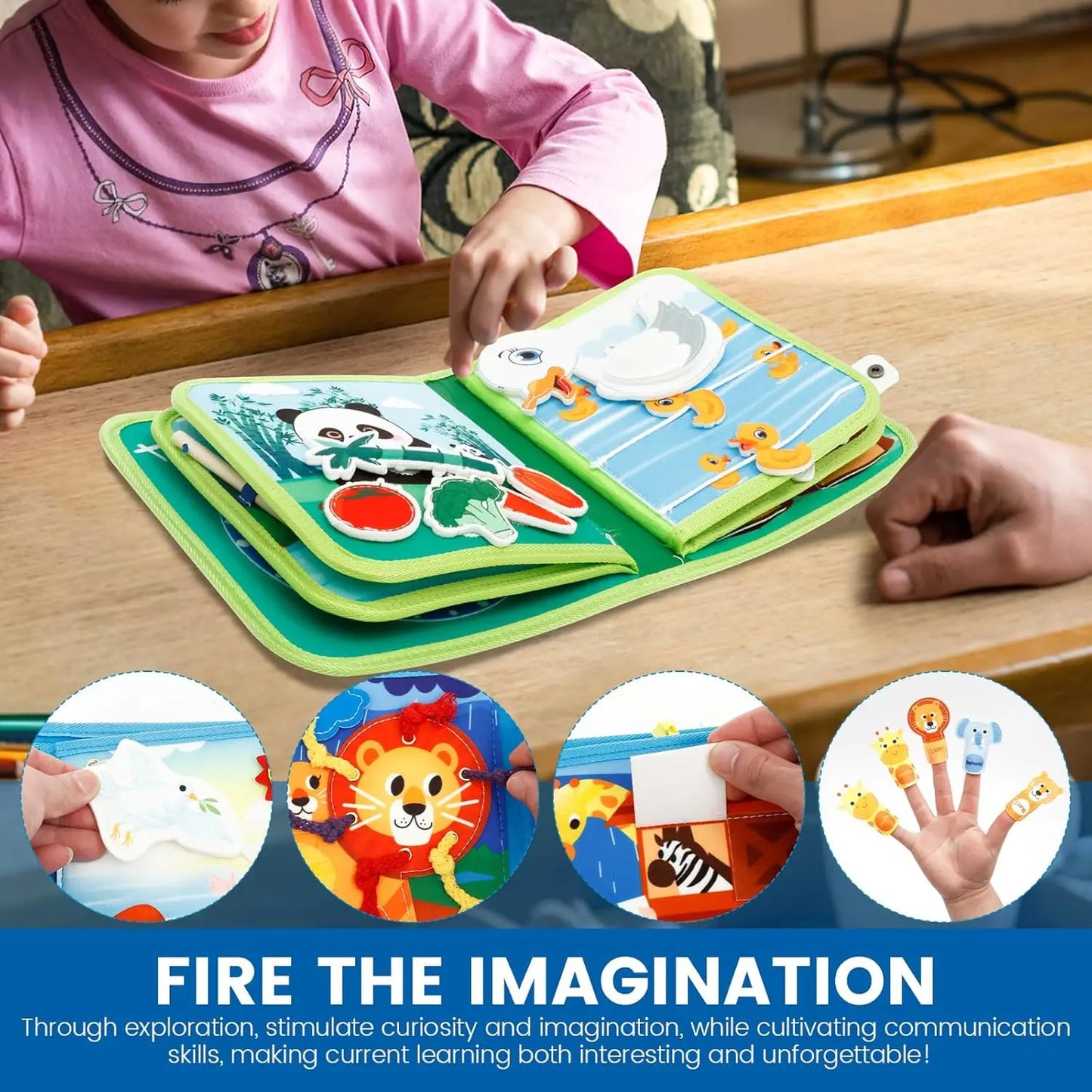 Children's baby early education intelligence learning baby toys felt learning board, busy board, busy book, cloth book, including life skills, alphabet, numbers, shapes colors, animals, weather, toddler travel toys, birthday
