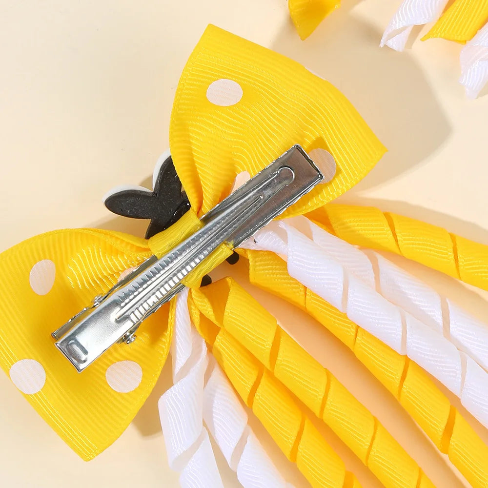 2Pcs Cute Bees Ladybug Hair Clips Insect Ponytail Hairpin Girls Kids Children Trendy Animal Playful Headwear Hair Accessories for Women