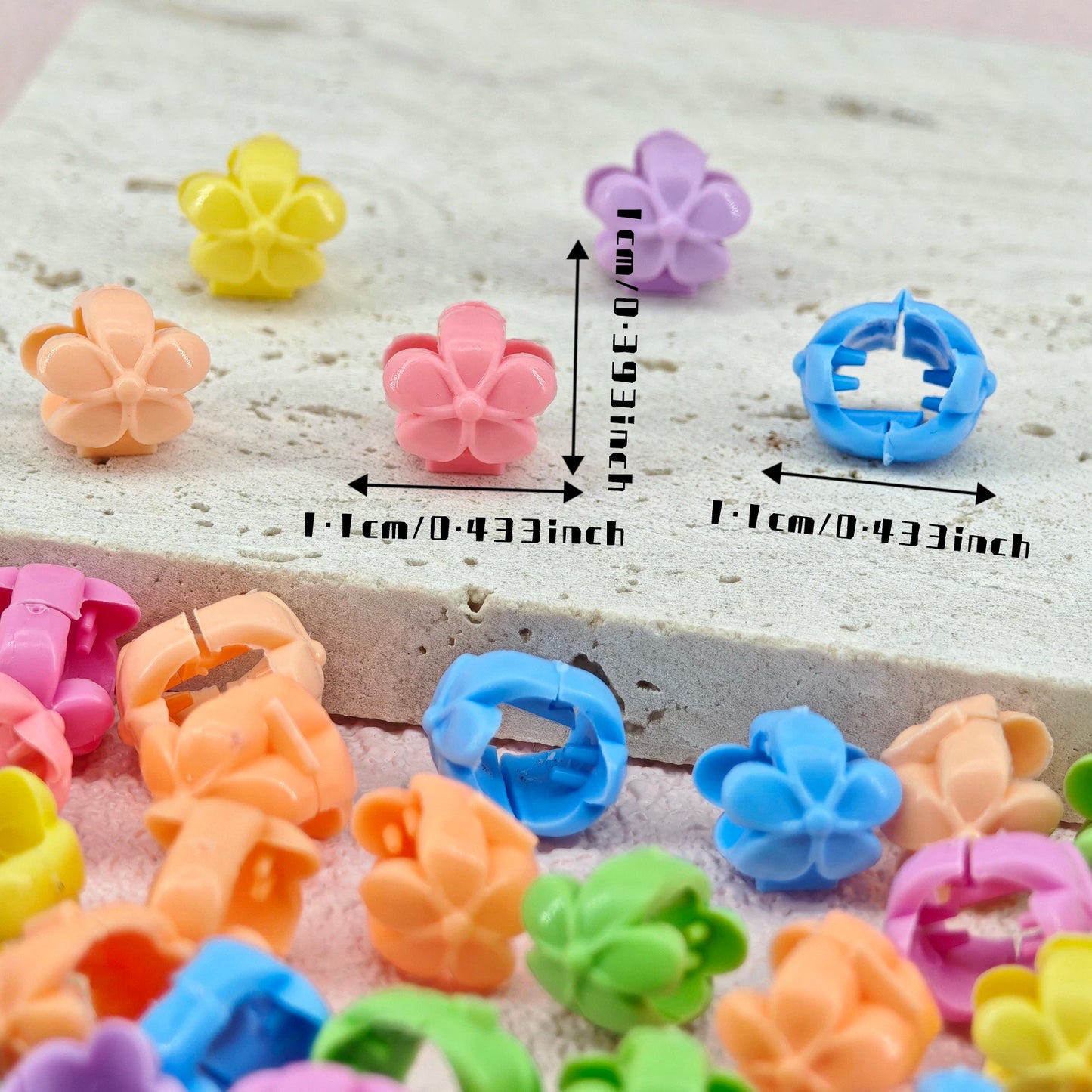 60pcs Hair Braids Beads Headwear Cute Candy Colors Plastic summer  Hair Claw Clips  Hair Accessories Loc Hair Jewelry for Braids hair accessories