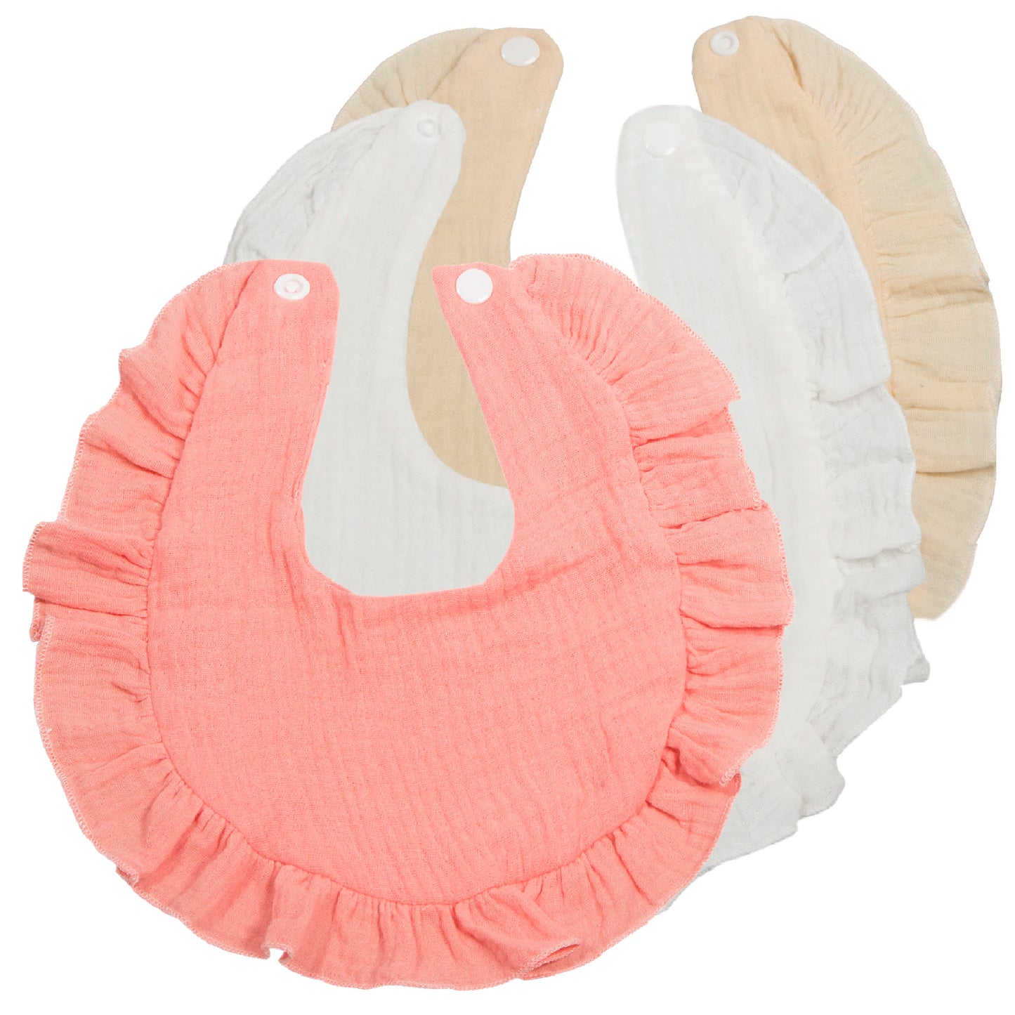 Soft & Absorbent 3-Pack Unisex Muslin Cotton Baby Bibs: Snap Closure, Perfect for Teething & Drooling