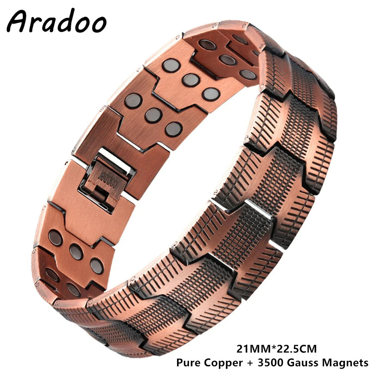 ARADOO Copper Bracelet for Men Pure Copper Neodymium Magnetic Link Bracelets Jewelry Gift