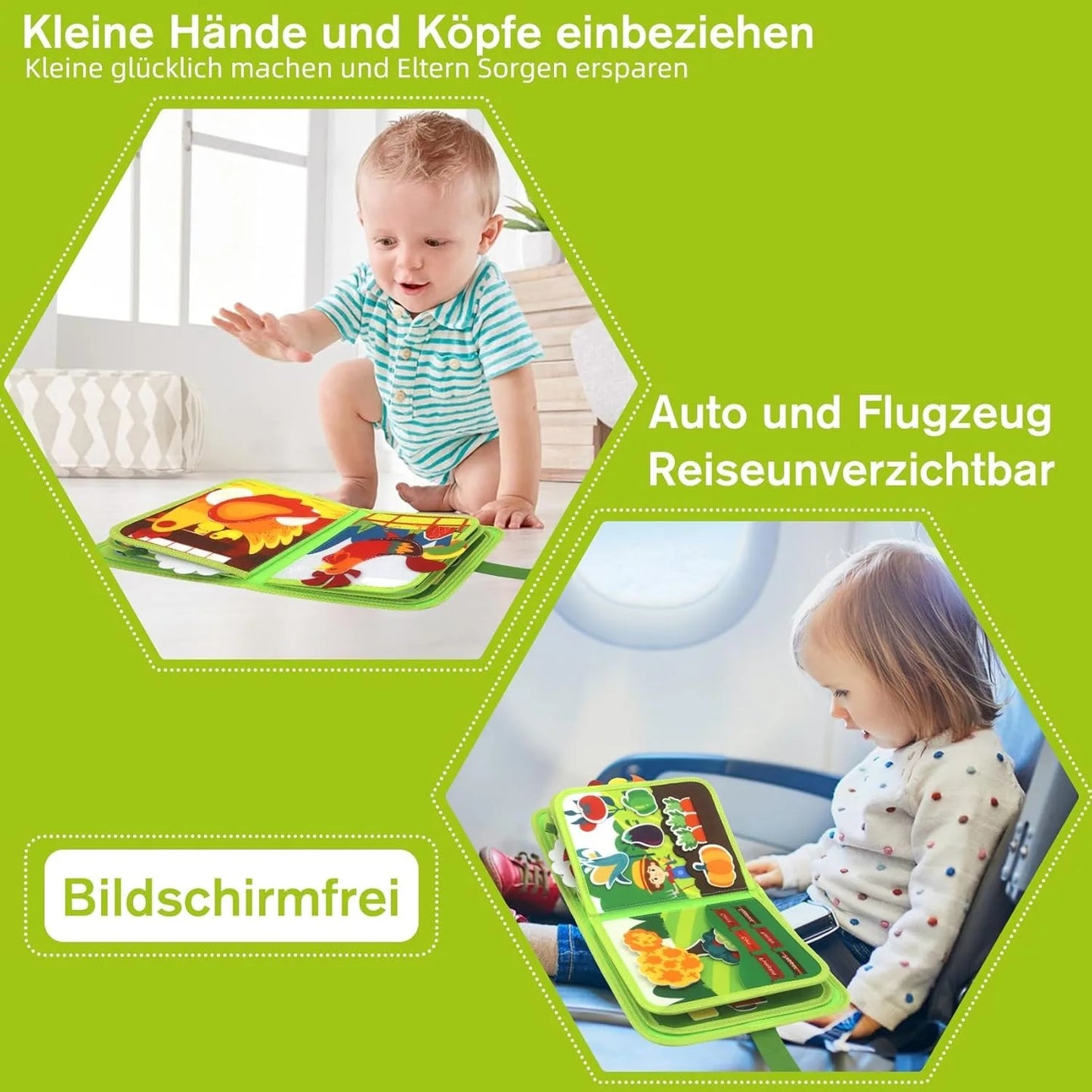 Children's baby early education intelligence learning baby toys felt learning board, busy board, busy book, cloth book, including life skills, alphabet, numbers, shapes colors, animals, weather, toddler travel toys, birthday