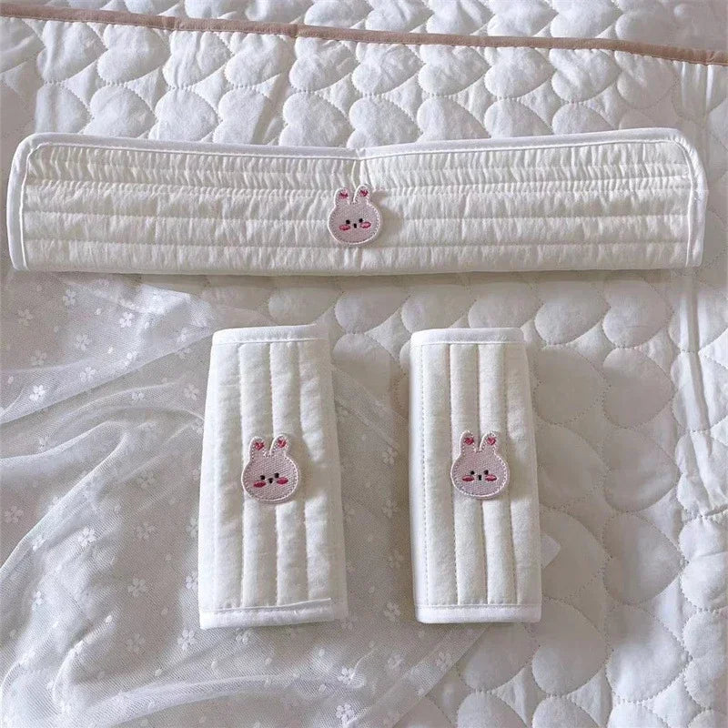 3pcs Baby Stroller Front Armrest Protective Cover Cotton Trolley Towel Children's Drool Towel Kids Seat Bib Stroller Accessories