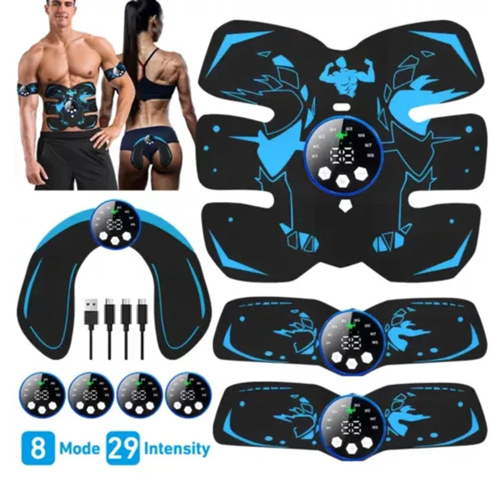 ABS Stimulator Electric ABS Muscle Stimulator Fitness Abdominal Rechargeable Wireless Muscle Toner 8 Modes 29 Levels Intensitys