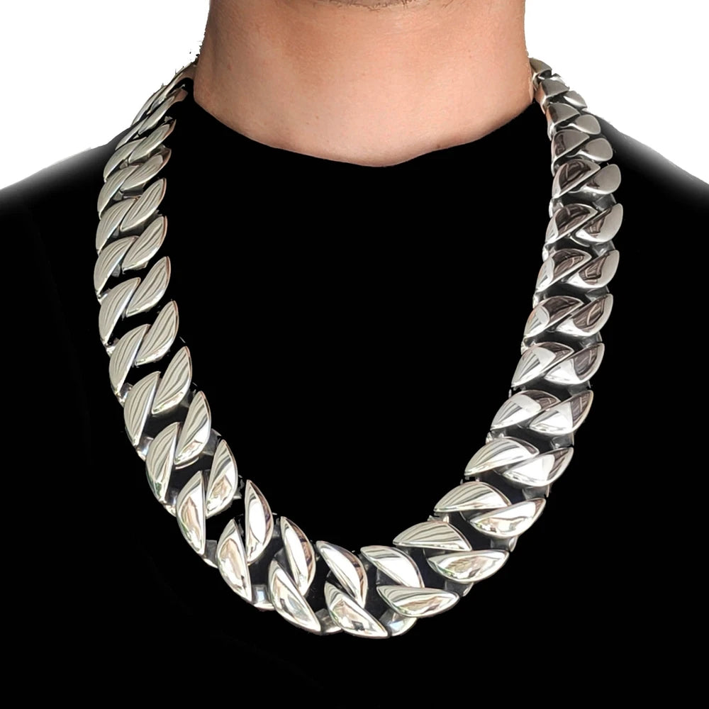Factory Wholesale 26/32mm Width Big Thick Cuban Link Chain Bracelets Necklaces For Women and Men Silver Gold Color Jewelry