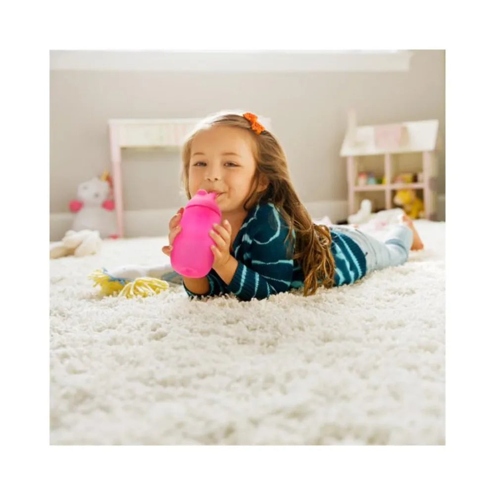 10 oz Toddler Sippy Cup with Straw Lid Leak Proof Spill Proof Training Cup for Kids Baby Pink Unisex