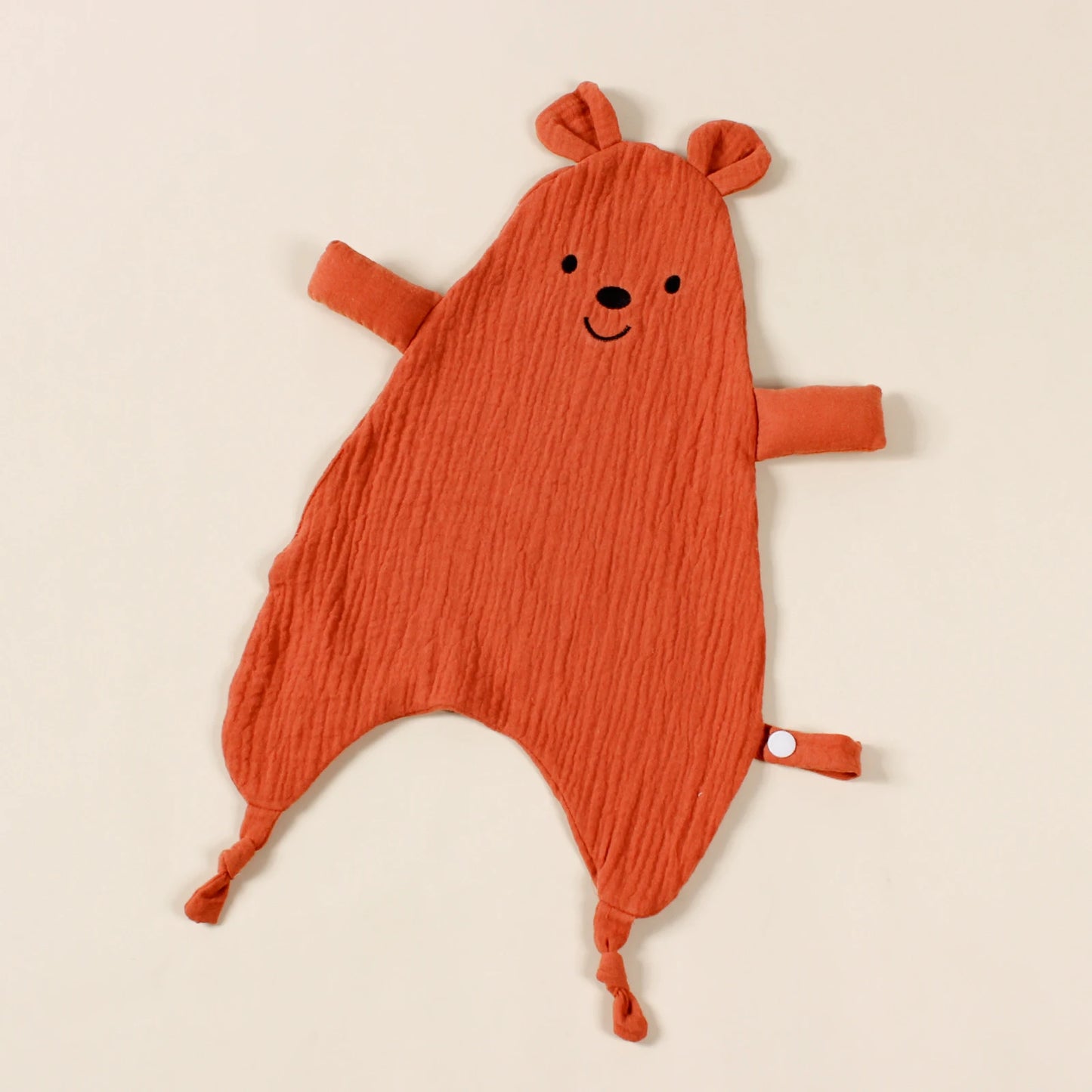New Design Baby Comforting Towel Organic Cotton Muslin Smile Bear Saliva Scarf For Children Kids Comfort Sleep Blanket