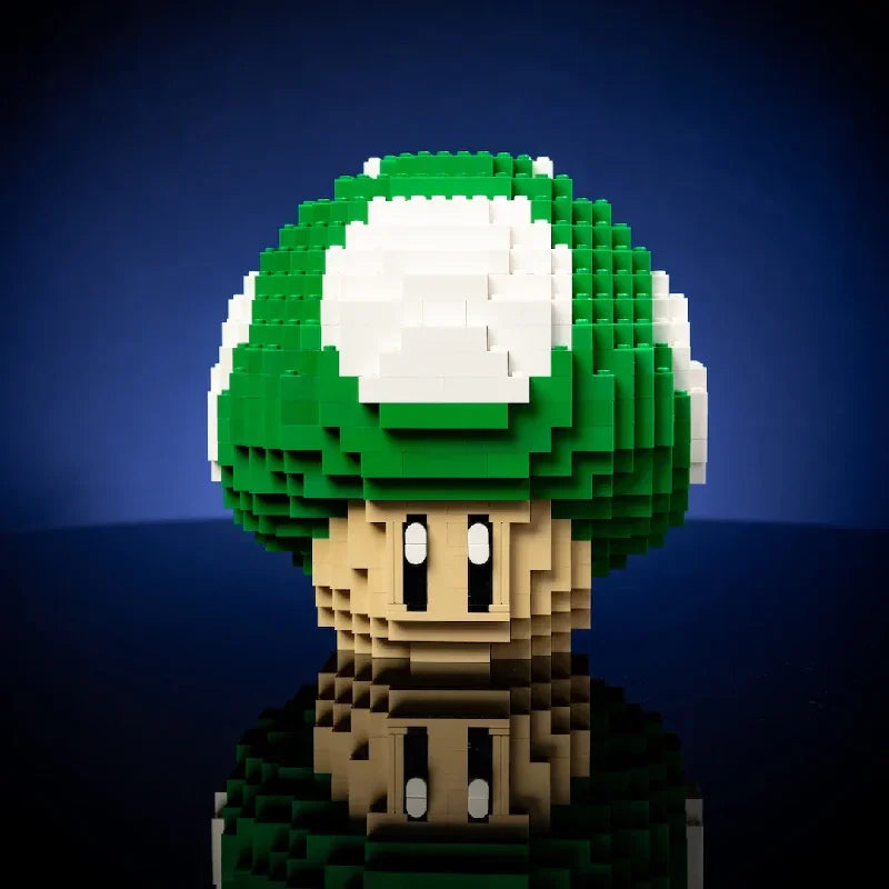 779PCS MOC Game Figures Red Green Mushroom Building Blocks Model Desktop Ornament Assembly Toys Collect Gifts for Kids Adult