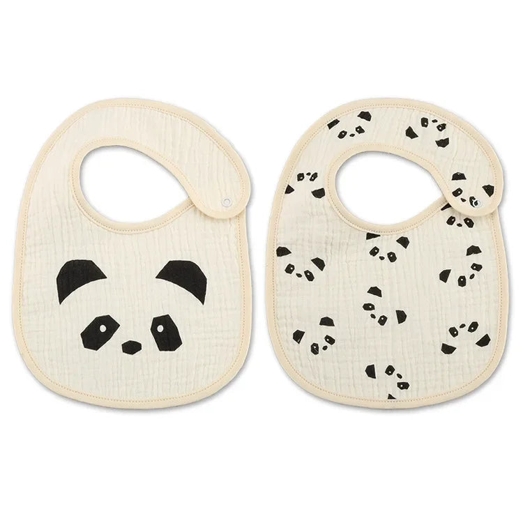 2pcs/set Summer Waterproof Baby Bibs New Cute Cotton Infant Bib Newborn Burp Cloths for Kids Boy Girl Soft Feeding Saliva Towel