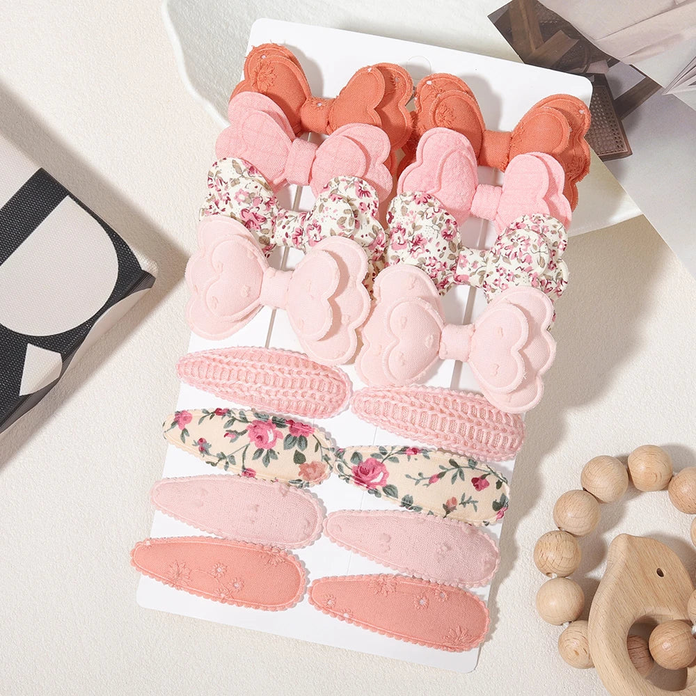16pcs Girl Bow Hair Clips Cute Candy Color New Year New Style BB Clips Bowknot Kid Hairpins Barrettes Baby Hair Accessories Gift