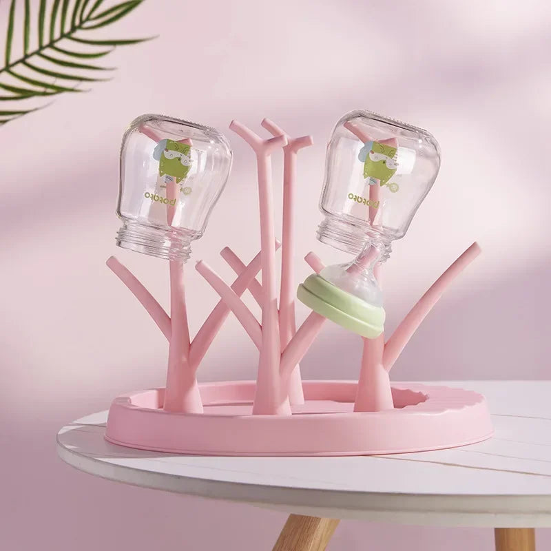 Baby Bottle Stand, Cleaning and Drying Rack, Detachable Baby Bottle Drying Rack, Storage Rack, Tree-shaped Rack, Baby Bottle Accessories