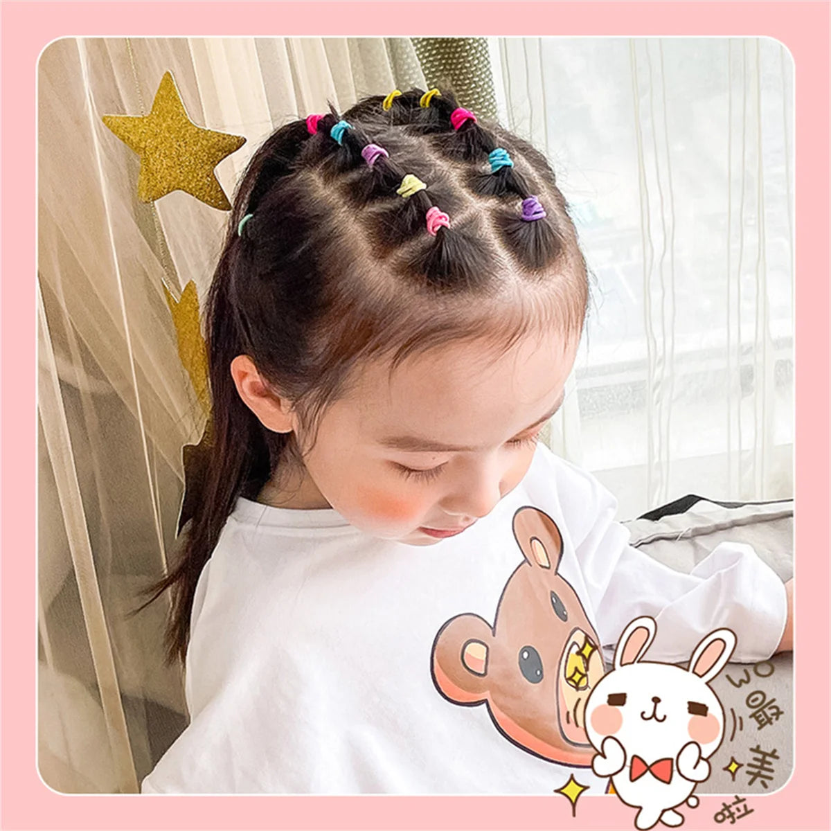 100Pcs Girls Elastic Hair Ties Colorful Nylon Small Hair Tie For Teen Ponytail Holder Scrunchie Teen Hair Accessories