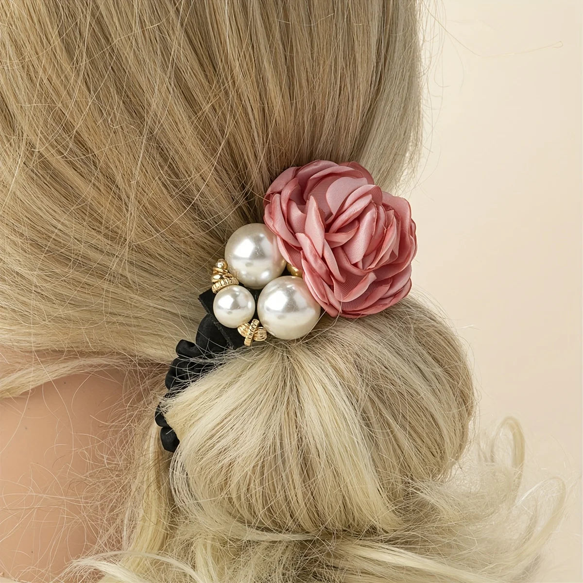 2/3/4 piece Korean fashion big pearl handmade camellia rose hair band headband hair accessories