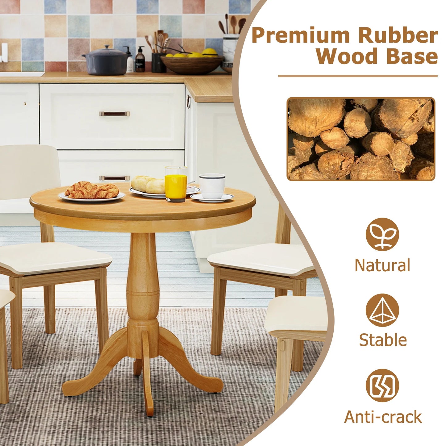 32" Round Pedestal Dining Table High Top Ped Table Kitchen Dining Room