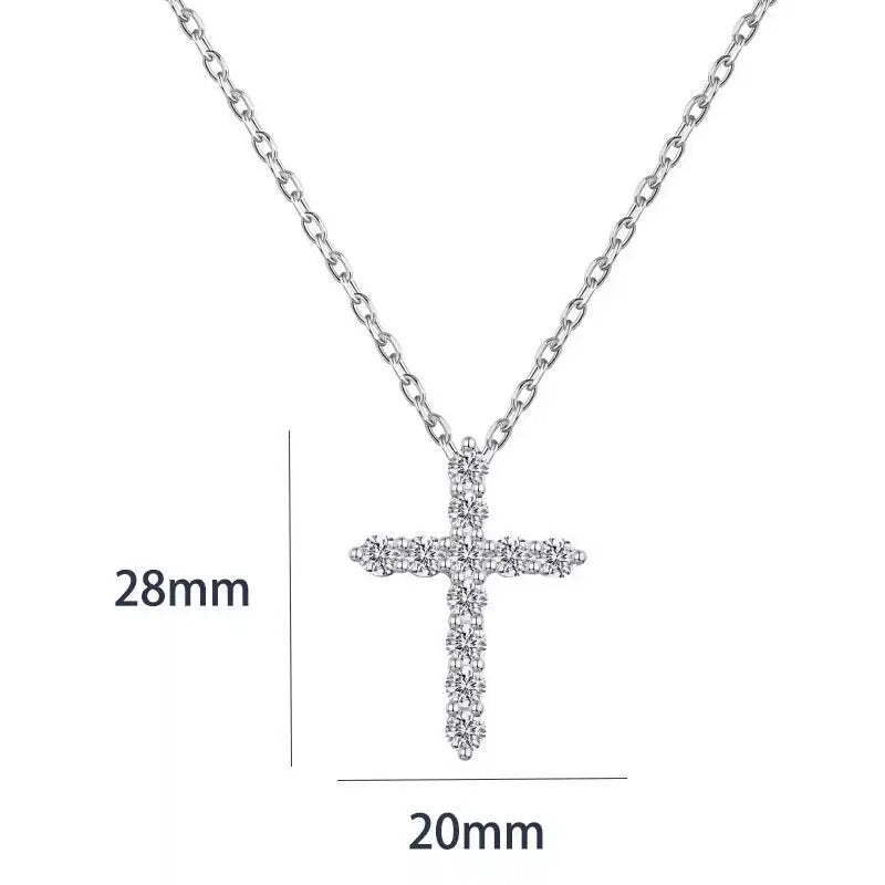 Cultivate diamond high-end cross necklace 925 pure silver K gold lock bone chain