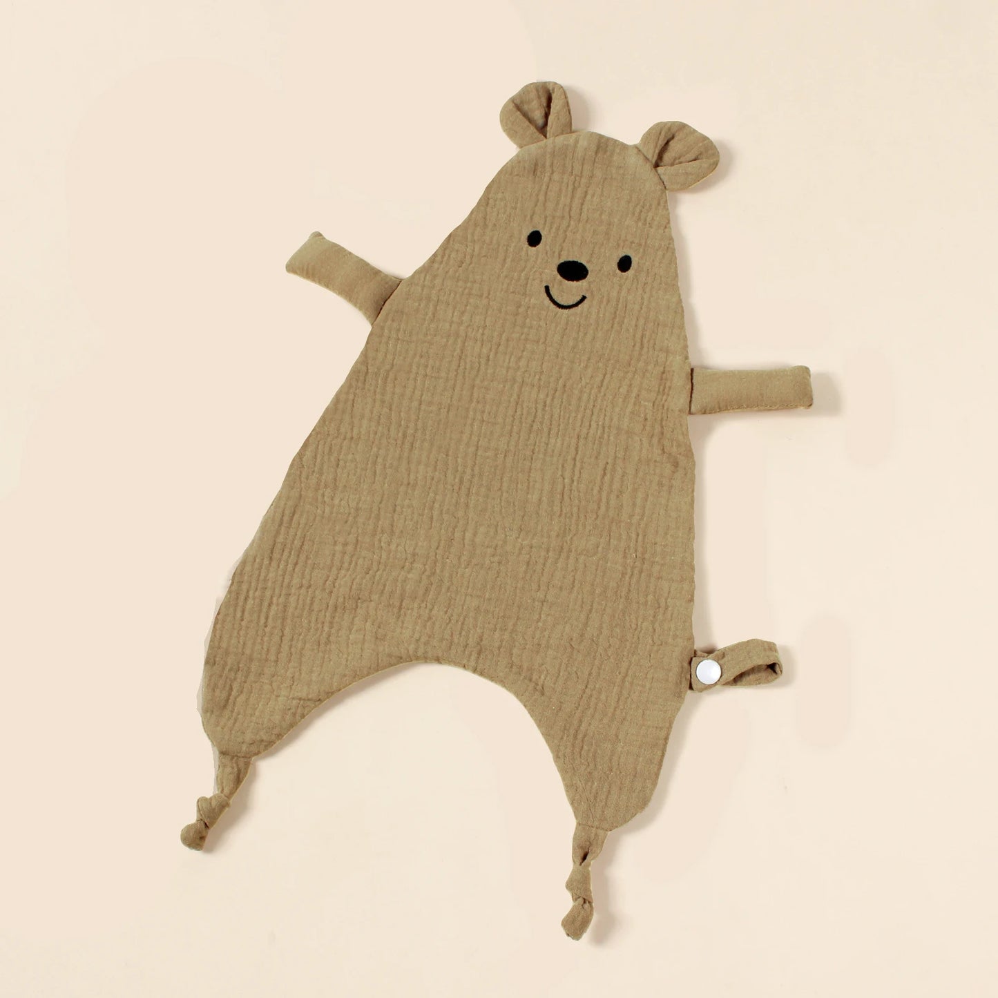 New Design Baby Comforting Towel Organic Cotton Muslin Smile Bear Saliva Scarf For Children Kids Comfort Sleep Blanket