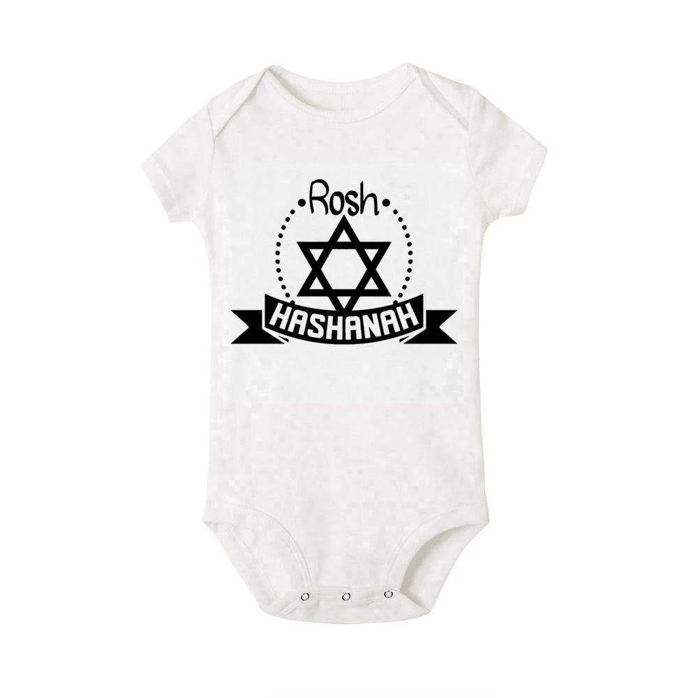Shana Tova Print Baby Bodysuit Rosh Hashanah Newborn Clothes Jewish New Year Party Toddler Jumpsuit Outfit Infant Holiday Romper