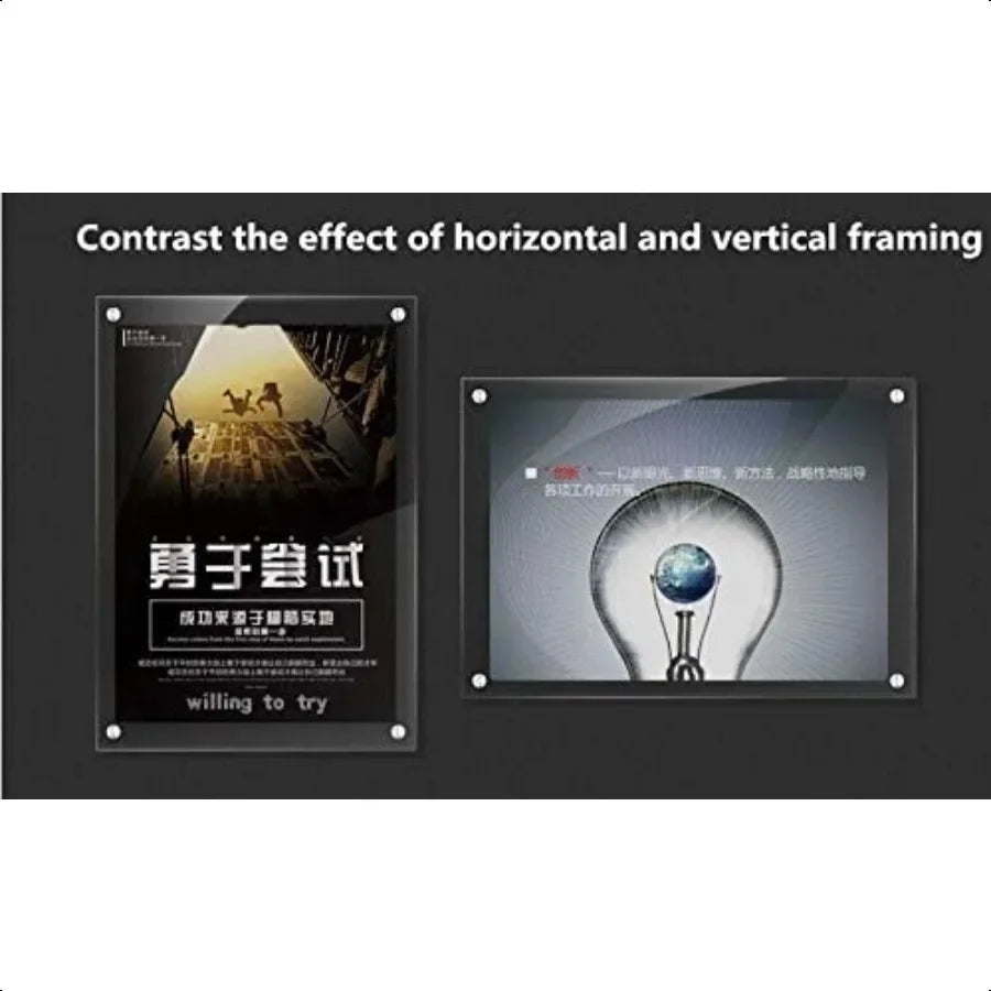 11x14 Acrylic Wall Mount Floating Picture FrameCollage Photo Frames for Display Degree Certificate Clear Hanging Pictures Frame