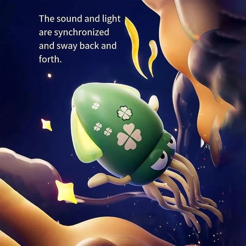 Electric Dancing Octopus Toy Pet Squid with Music Light Crawling Auto-Sensing Avoiding Obstacles Toddler Toy for Kids Xmas Gifts