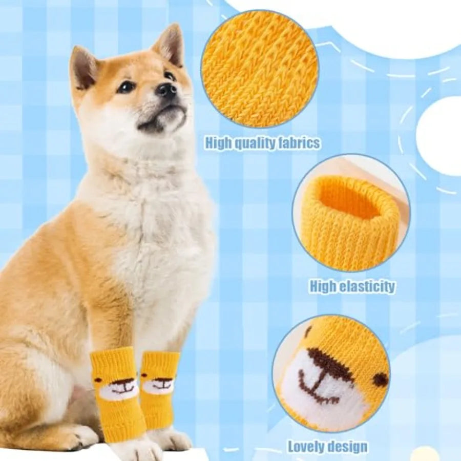 Pet Dog Elbow Protector with Elastic Knitted Warm Dog Hock Covers -, 8-13 lbs