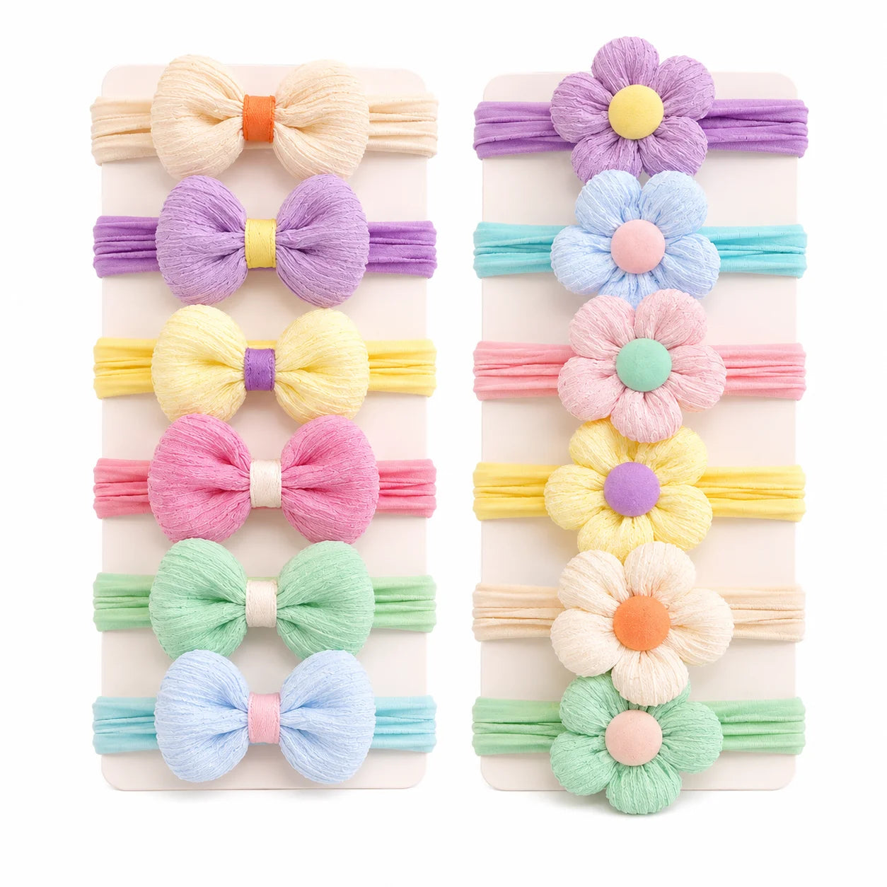 12-Pack Elastic Hair Ties for Girls Non-Damaging Hair Bands Children's Ponytail Rubber Bands Stylish Hair Accessories for Kids