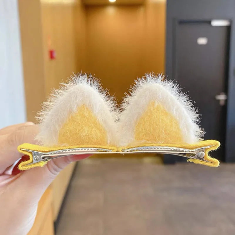 Cute Cartoon Plush Cat Ears Steamed Cat Ear Shaped Bread Stereo Hair Clips For Little Girls Korea Style Soft Comfortable Hair Accessories Perfect For Daily Wear Party And Photo Shoots