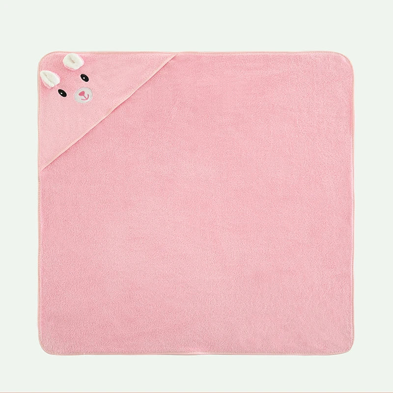 A Soft and Absorbent Baby Bath Towel, Cartoon Design, Thin for Summer, Newborn Bath Towel, a Must-Have for Babies.