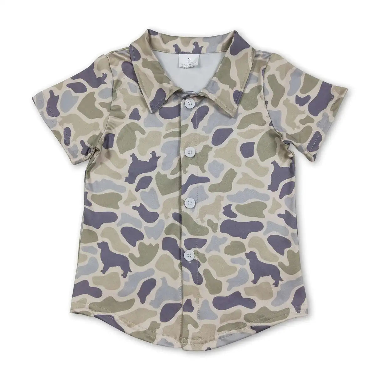 Sibling Baby Boys Short Sleeve Southern Hunting Camo Button Shirts Top