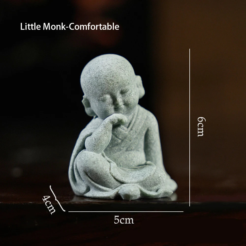 Buddha Statue Fish Tank Decoration Mini Buddhism Figurine Desk Topper Tablescape Decor Home Zen Statue