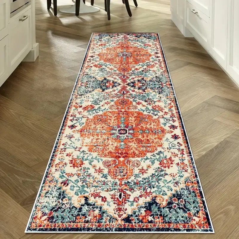 Bohemian Corridor Carpet Geometric Pattern Crystal Velvet Floor Mat Entrance Kitchen Staircase Long Rug Home Decoration
