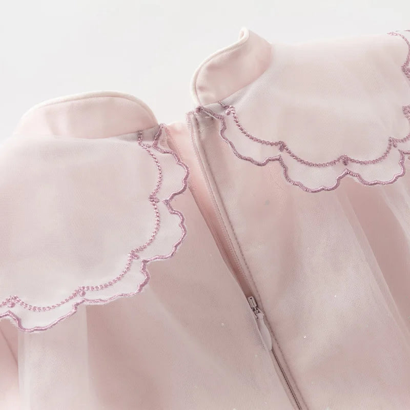 Spring Girl's Dress Cute Mesh Embroidery New Charm Gentle Cute Children's Princess Dress Party Outdoor DB1250678