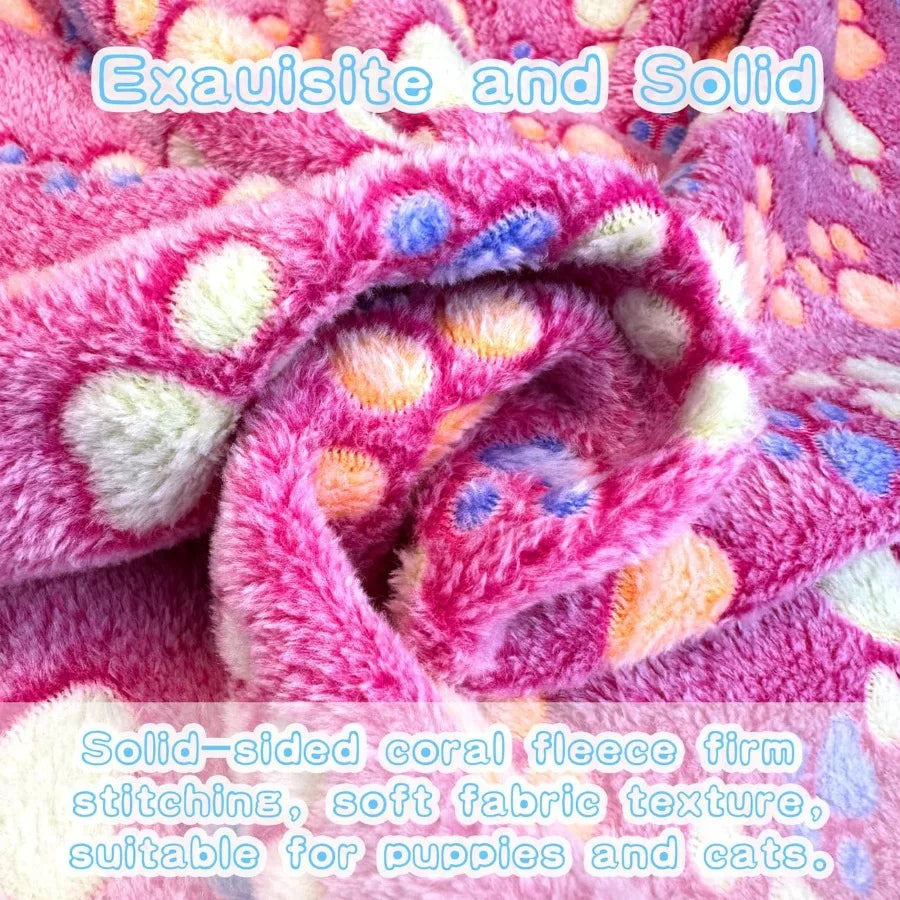 1 Pack 3 Premium Soft Washable Dog Blankets with Cute Paw Print Design for Dogs Ideal for Pet Comfort and Warmth Perfect for In